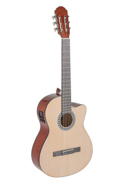 VGS BasicPlus chitarra classica elettroacustica, nera, Slim Body