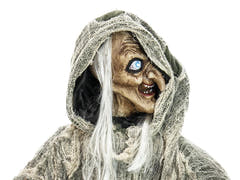 Halloween heks, grøn, animeret, 145 cm