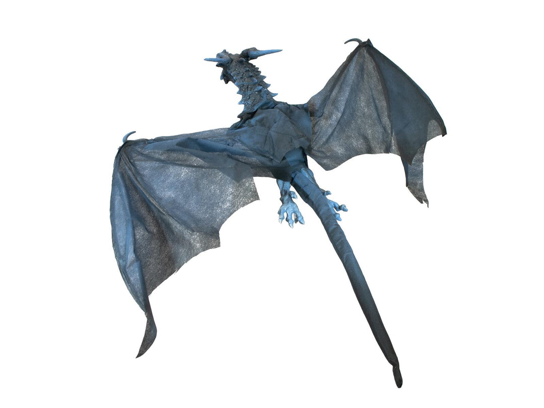 Drago volante di Halloween, animato, blu, 125 cm