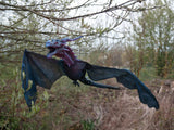 Drago volante di Halloween, animato, blu, 125 cm