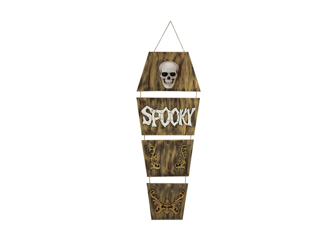 Baule fantasma di Halloween con teschio, animato, 150 cm