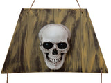Baule fantasma di Halloween con teschio, animato, 150 cm