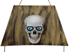 Baule fantasma di Halloween con teschio, animato, 150 cm