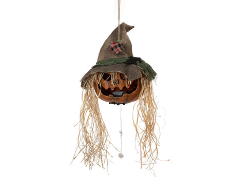 Halloween forbandet græskarhoved, animeret, 70 cm