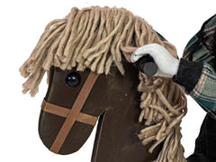 Figura di Halloween ragazza su pony, animata, 90 cm