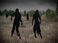 Metalsilhuet zombiekvinde, 135 cm