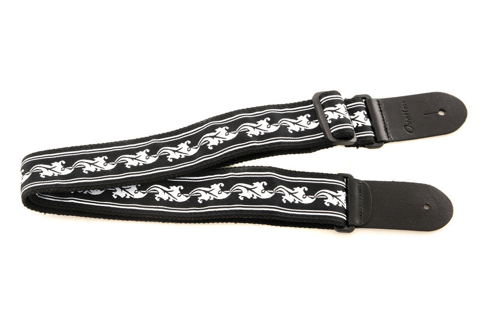 Ovation Signature tracolla per chitarra in nylon, Leaf, White/Black