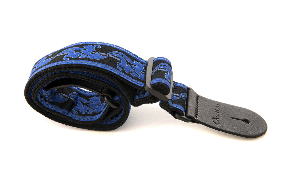 Tracolla per chitarra in nylon Ovation Signature, Leaf, Regal Blue/Black