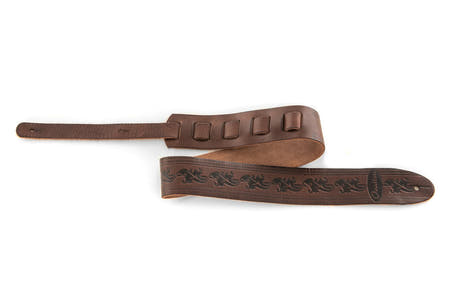Ovation Premium tracolla per chitarra in pelle, Leaf, Chocolate