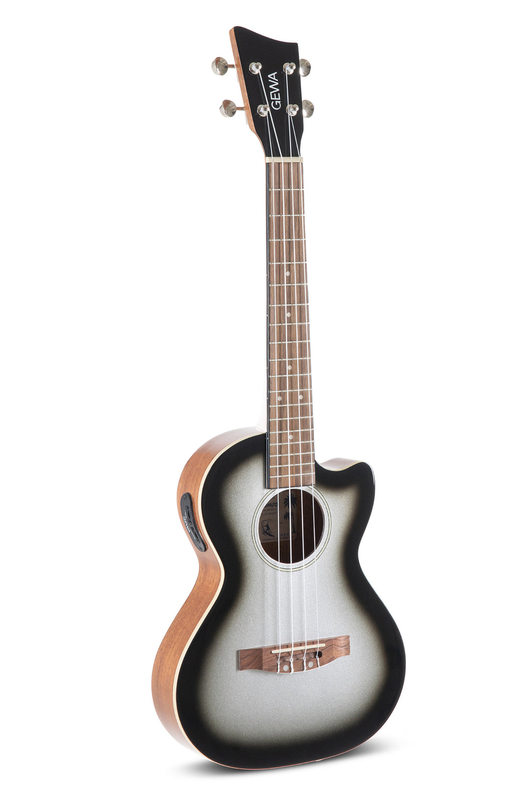 GEWA Ukulele E-Acoustic Tenor Manoa Roadie - E-A Tenor (Silver Shadow)