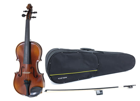GEWA Violini Allegro - 4/4 lefthand (Pronto per l'uso incl. custodia sagomata, arco in carbonio, corde Larsen Aurora, protetto per il trasporto)