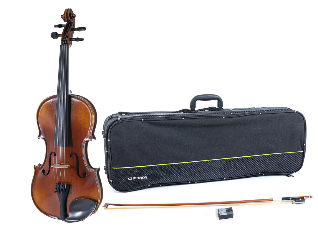GEWA Violin Allegro - 4/4 lefthand (Pronto all'uso incl. custodia per violino, archetto in Massaranduba, corde Larsen Aurora, protetto per il trasporto)