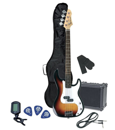 VGS RCB-100 Bass Pack, basso elettrico con amplificatore, 3-Tone Sunburst