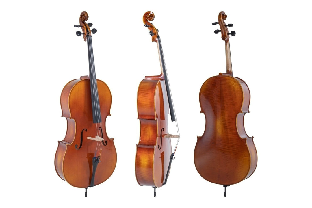 GEWA Cello Maestro 1-VC3 - 4/4 (Set up with Wittner fine tuning tailpiece incl. bag and Larsen Aurora strings)