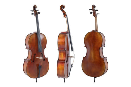 GEWA Cello Maestro 2 - 4/4 (Pronto per suonare, incl. bag, archetto in carbonio e corde Larsen Aurora, protetto per il trasporto)