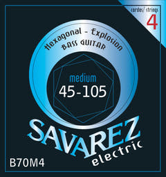 Savarez Corde per basso elettrico Hexagonal Explosion - 4 corde. Medium (B70M4)