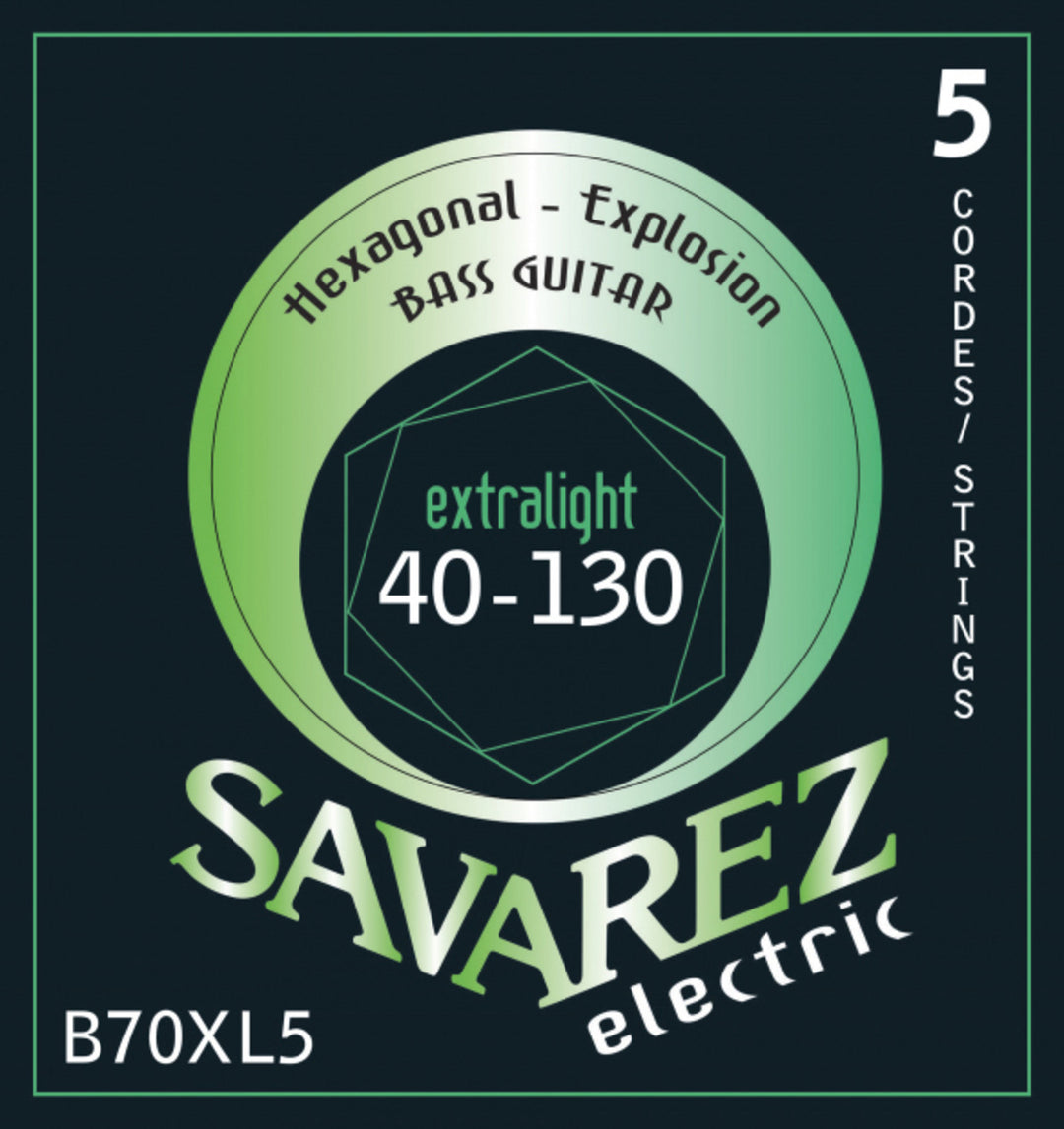 Savarez corde per E-Bass Hexagonal Explosion - 5 corde Ex-Light (B70XL5)