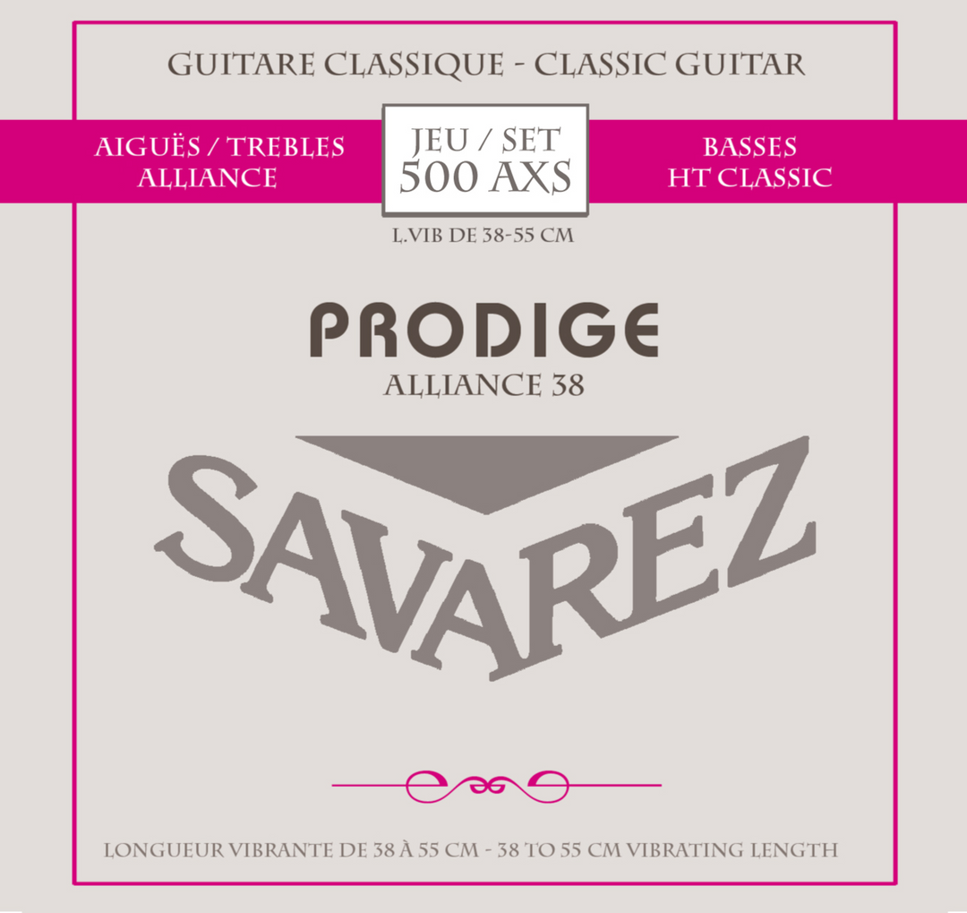 Corde Savarez per chitarra classica Prodige 38 Chitarra per bambini - 1/8-1/2 Carbon (500 AXS)