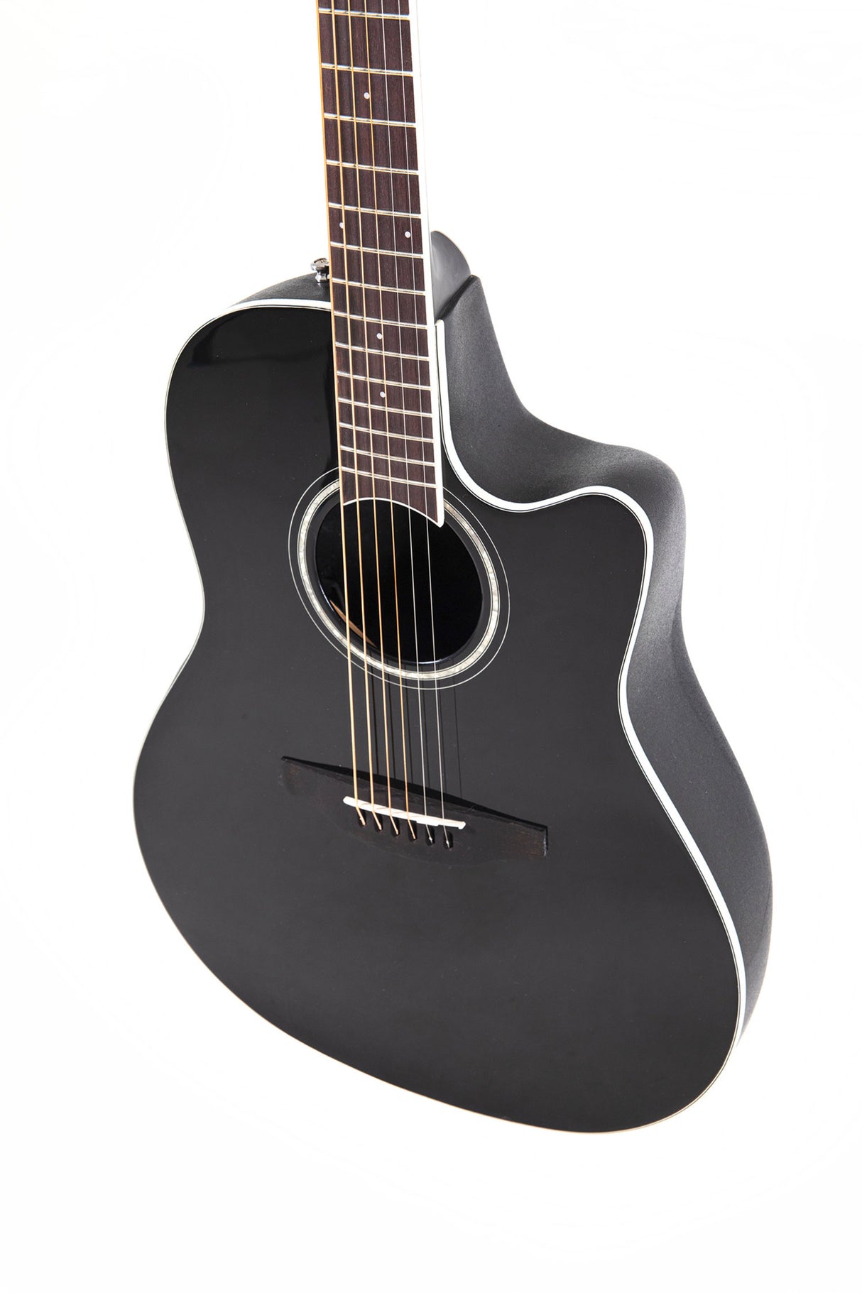 Ovation E-Acoustic Guitar Celebrity CS Standard Mid Cutaway - Black (CS24-5-G)