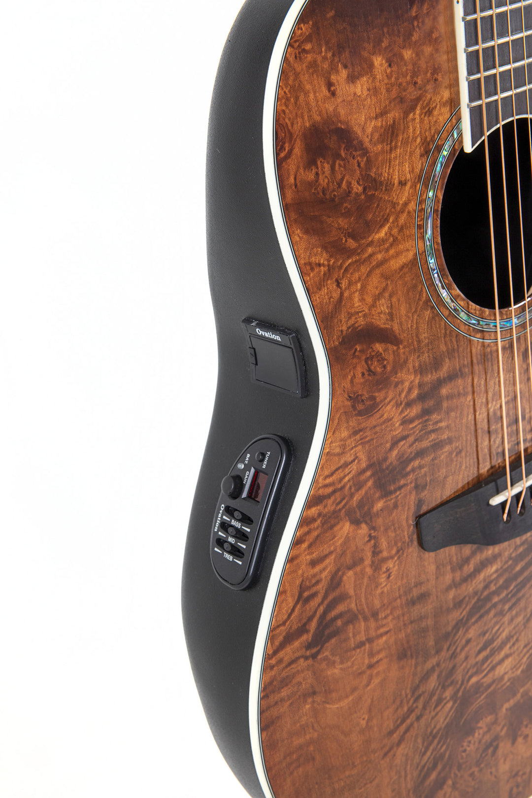 Ovation E-Acoustic Chitarre Celebrity Standard Plus Mid Cutaway - Nutmeg Burled Maple (CS24P-NBM-G)