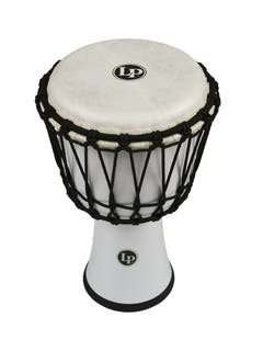 Latin Percezione Djembe World con corda, 7 pollici, Circle - White (LP1607WH)