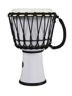 Latin Percezione Djembe World con corda, 7 pollici, Circle - White (LP1607WH)