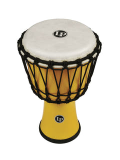 Latin Percussion Djembe World 7-inch accordato a corda Circle - Yellow (LP1607YL)