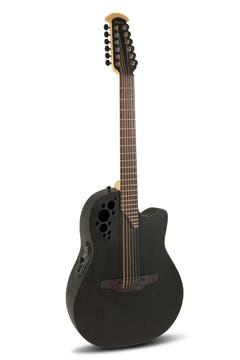 Ovation E-Acoustic chitarre Elite TX Deep Contour Cutaway 12-string - Black Textured (2058TX-5-G)