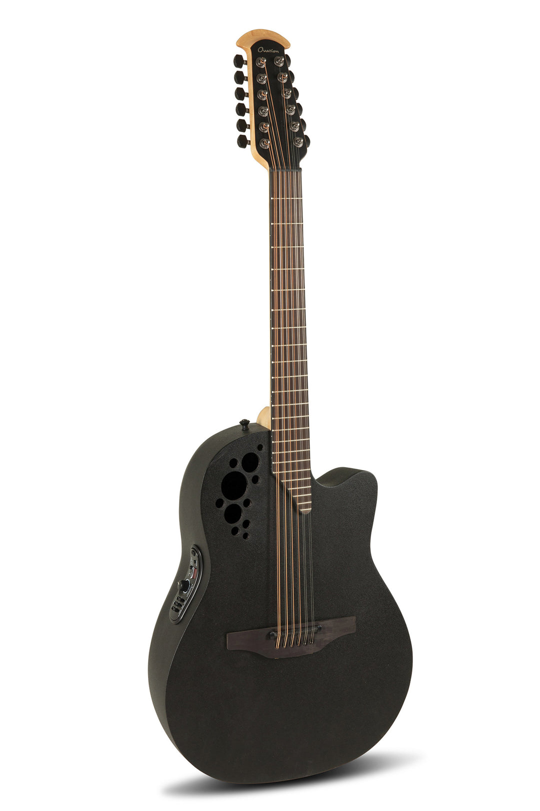 Ovation E-Acoustic chitarre Elite TX Deep Contour Cutaway 12-string - Black Textured (2058TX-5-G)