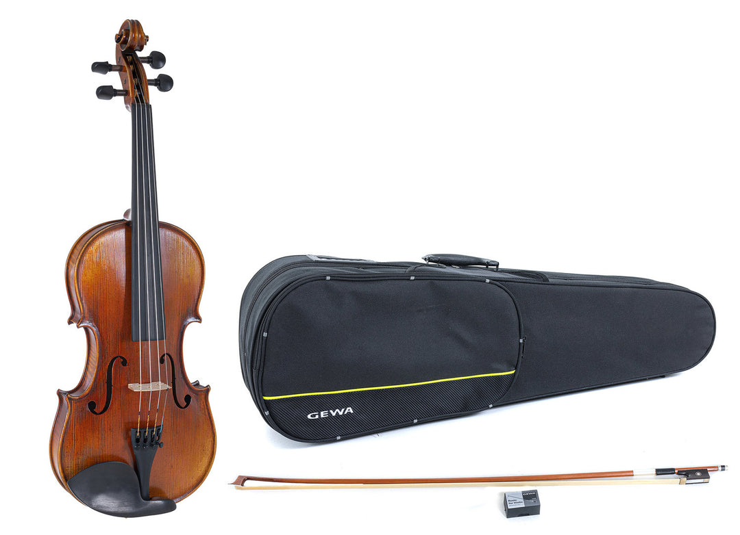 GEWA Violini Maestro 2 - 4/4 (Pronto per suonare incl. case sagomata, arco in Massaranduba e corde Il Cannone)