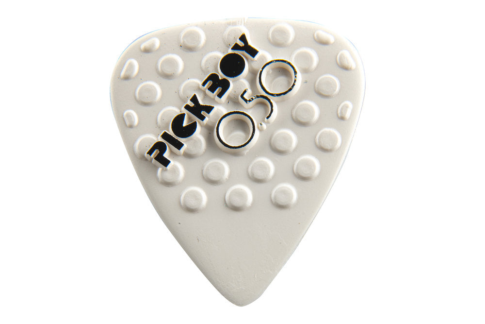 Pick Boy Ceramic Power plettri 0,50 mm, bianchi con rilievi, 12 pezzi