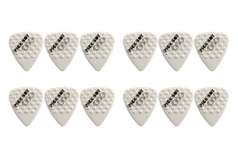 Pick Boy Ceramic Power plettri 0,50 mm, bianchi con rilievi, 12 pezzi