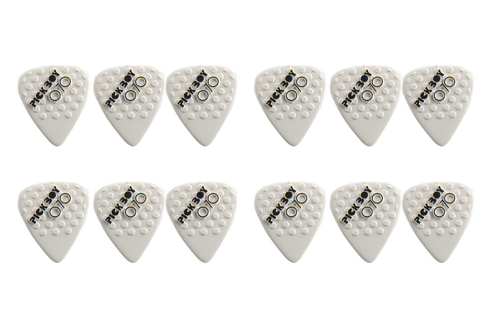 Pick Boy Ceramic Power plettri 0,70 mm, bianchi con rilievi, 12 pz.