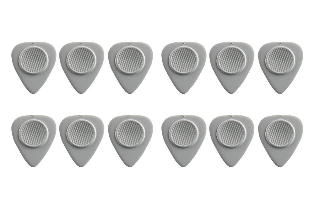 Plettri Heriba Thumb Rest in nylon, a forma di cuore, grigi, 12 pz.