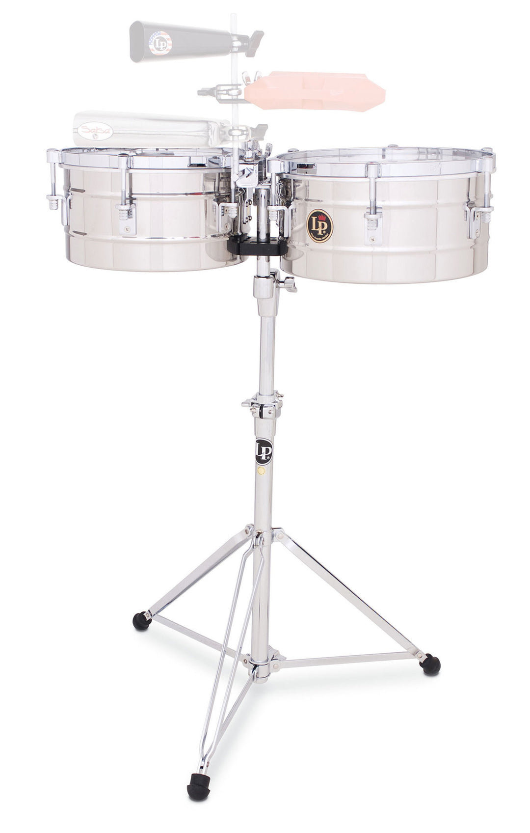 Latin Percussion Timbales Tito Puente in acciaio inossidabile - 12"/13" (LP255-S)