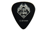 Fire & Stone Classic plettri in celluloide, 0,81 mm, nero, 12 pz.
