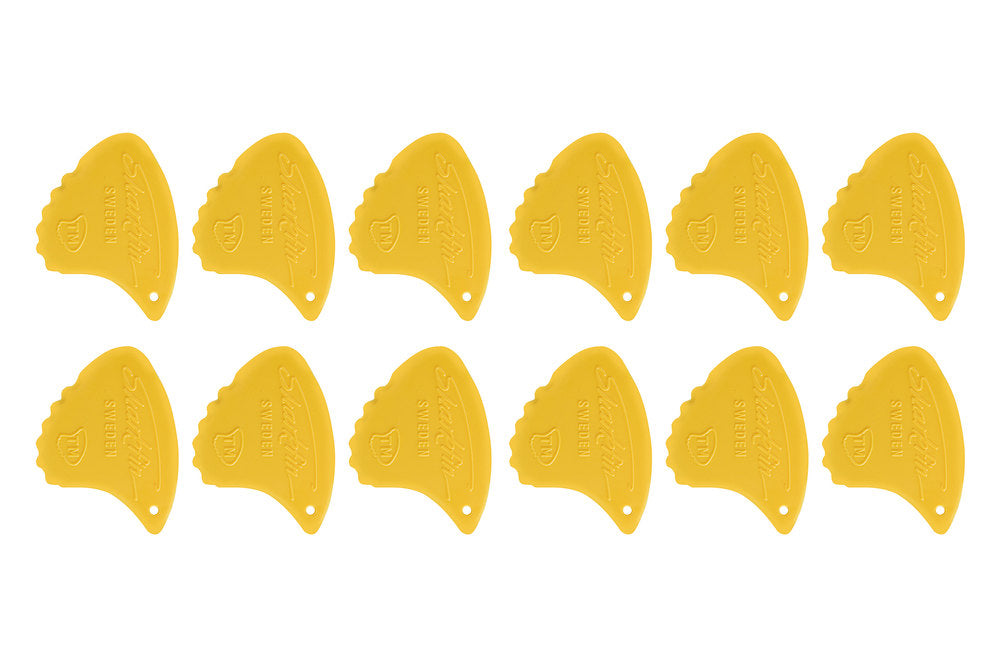 Shark Fin Relief plettri, 0,65 mm medium, giallo, 12 pezzi