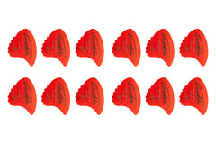 Plettri Shark Fin Goldprint, morbidi, rossi, 12 pz.