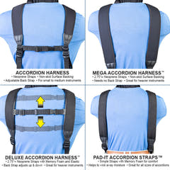 Neotech Accordion Harness, tracolla curva con cinghia incrociata, 78,7 a 139,7 cm