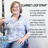 Neotech Clarinet Loop Strap, tracolla nera per clarinetto, da 44,5 a 58,4 cm