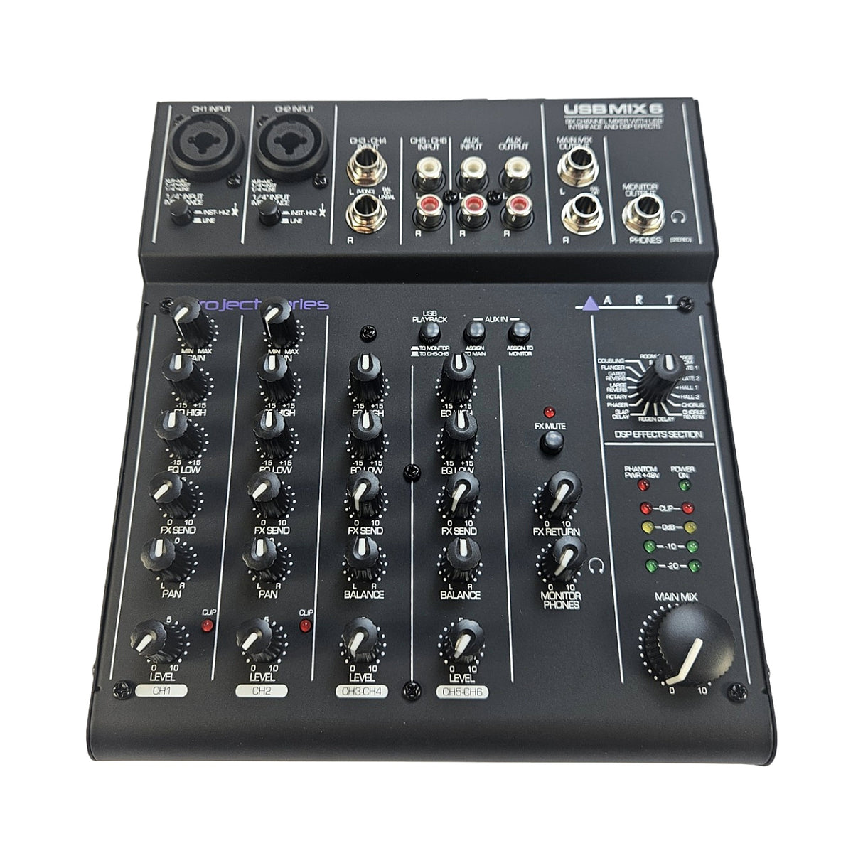 ART Mixer 6 kanaler med USB interface