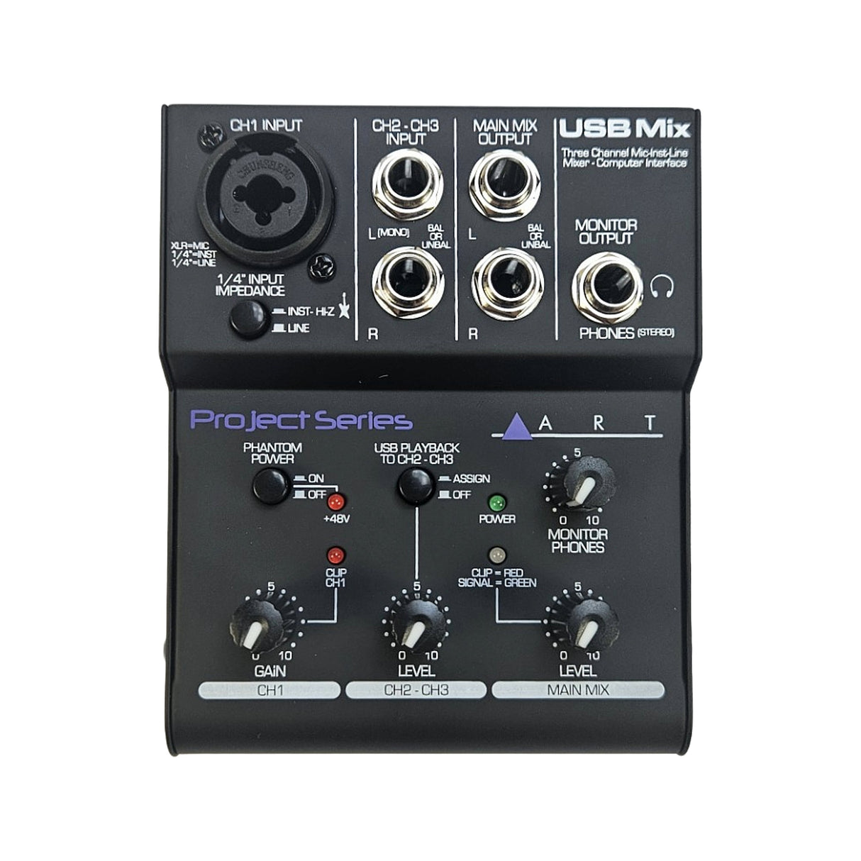 ART Mixer 3 kanaler med USB interface