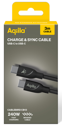 Aqiila Braided USB-C/USB-C 2.0 240W 3m Charging cable