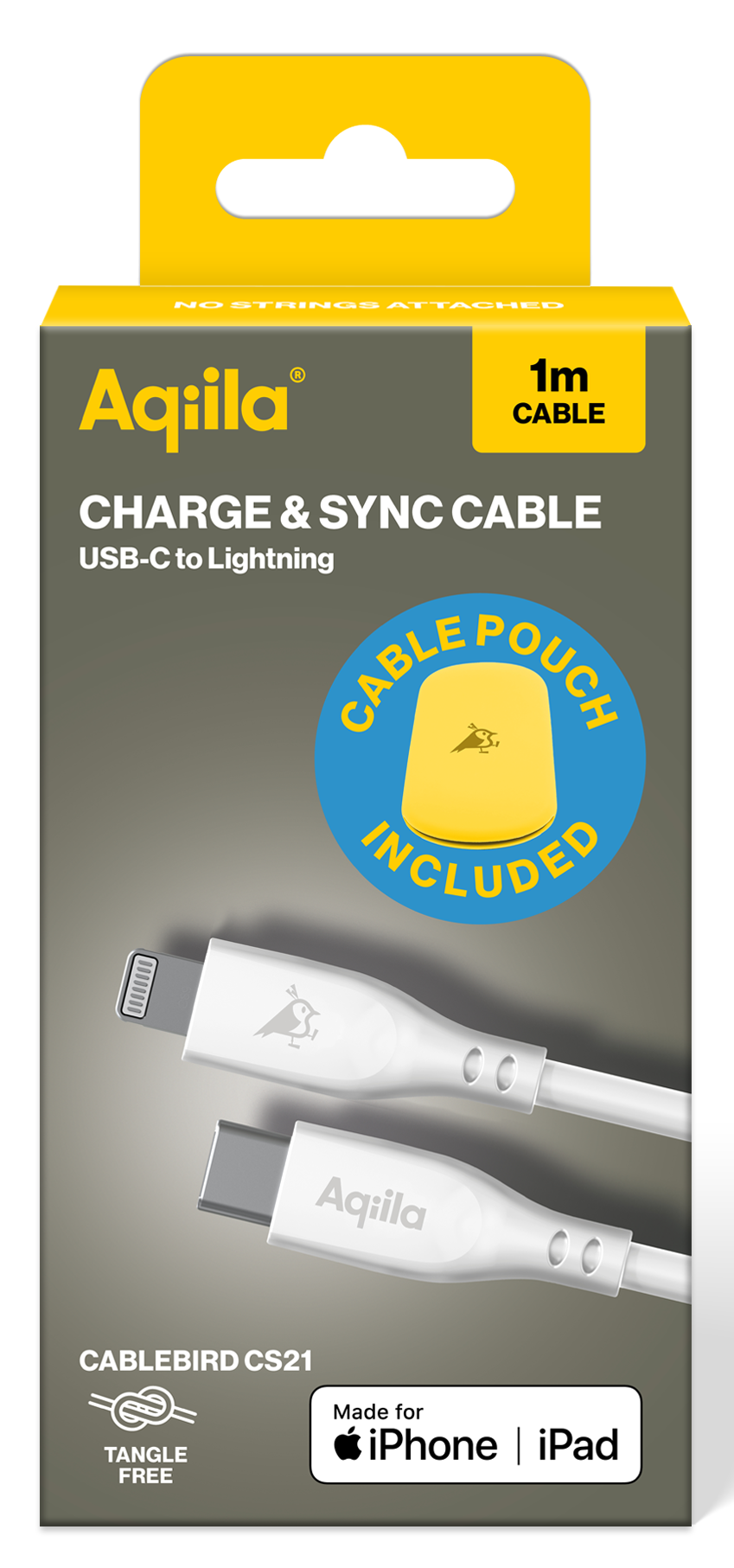 Aqiila Silicon USB-C/Lightni. 2.0 30W 1m Charging cable