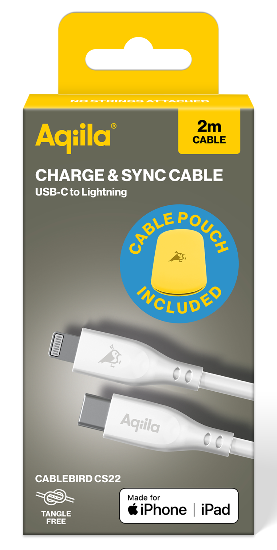 Aqiila Silicon USB-C/Lightni. 2.0 30W 2m Charging cable