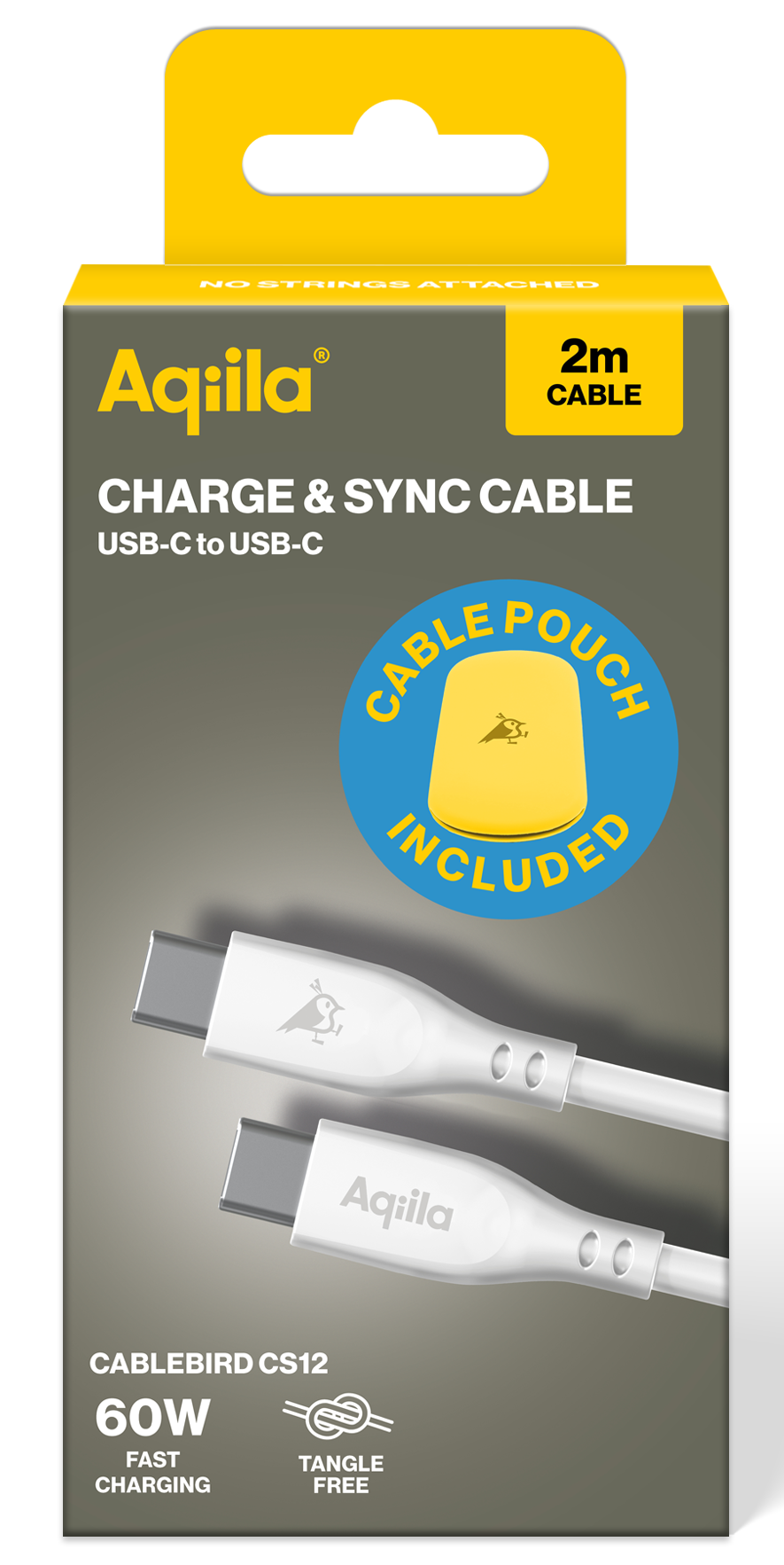 Aqiila Silicon USB-C/USB-C 2.0 60W 2m Charging cable