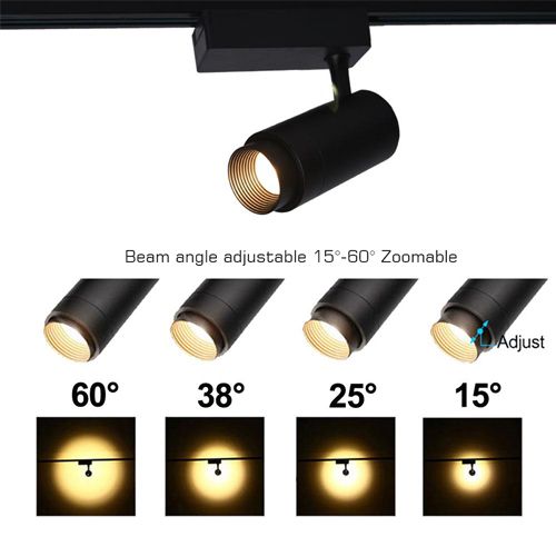 Atomic Pro FLZ-20 Faretto su Binario (20 Watt, 3200K, Nero)