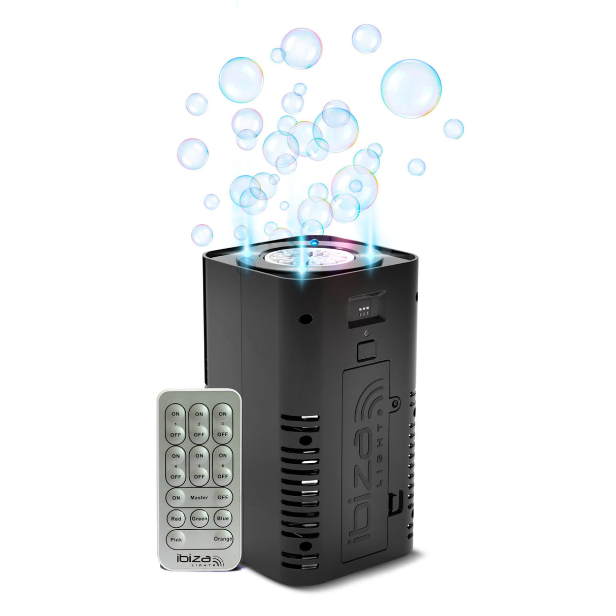 Ibiza Macchina per bolle di sapone a batteria LED/Liquido