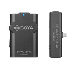 Boya set wireless con ricevitore lightning e trasmettitore lavalier WM4