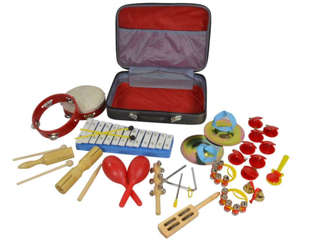 Set Multi Percussioni con 17 pezzi e cassa